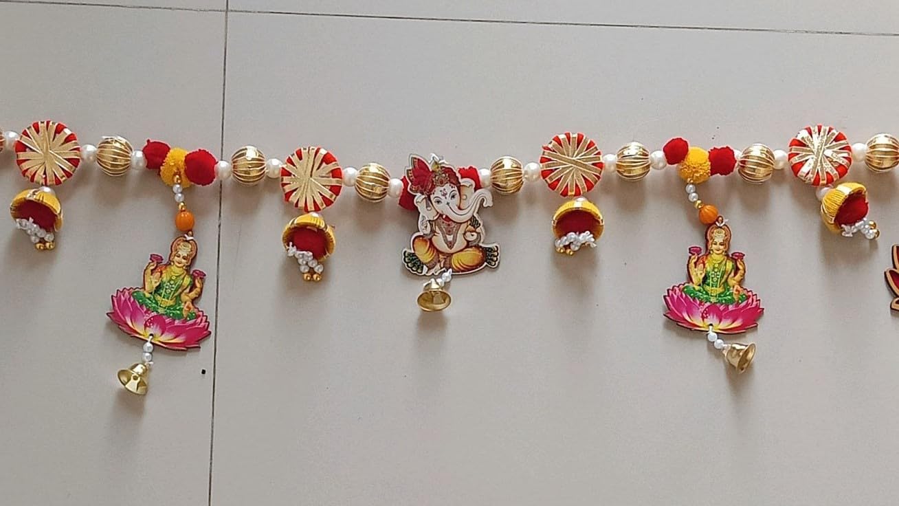Sellplus Handmade Bandhanwar Flower Decorations | Traditional Indian Bandhanwar Toran Hanging for Main Door Pooja Mandir Diwali Decoration (Pack of 1) (BDHW347)