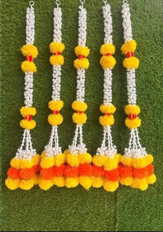 Nutts Handmade Decorative Mogra Hanging | Artificial Flower and Mogra Hanging for Decoration | Toran for Home and Festive Decor (MOGRAH13)