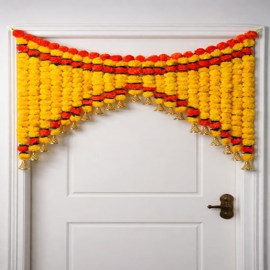 Sellplus Traditional Handmade Genda Bandhanwar Door Hanging Festival Decoration Toran for Home Temple Entrance Wedding Diwali Pooja Decorative (BDHW86)