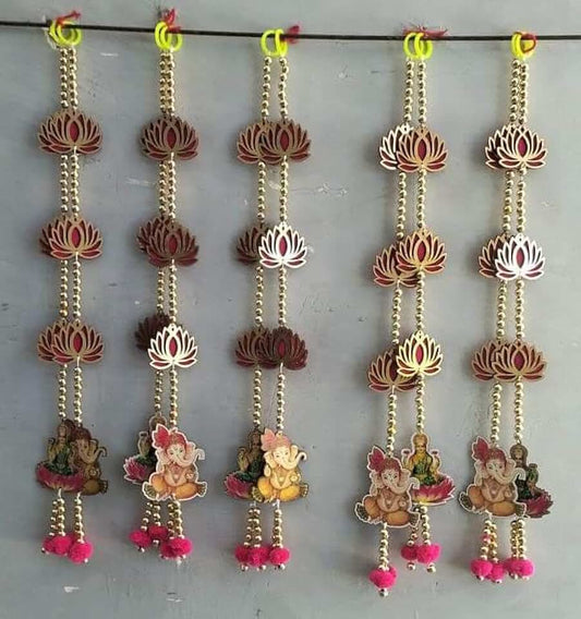Lotus with Laxmi Ganesh Ji Hanging Perfect for Home Decoration | Ideal for Diwali Festivities | Enhance Your Space with Graceful Touches