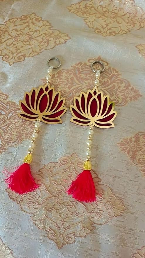 Nutts Nutts Handmade Decorative Multicolour Traditional Lotus Hanging for Decoration | Lotus Hanging for Diwali and Festive Decoration (Lotus 144)