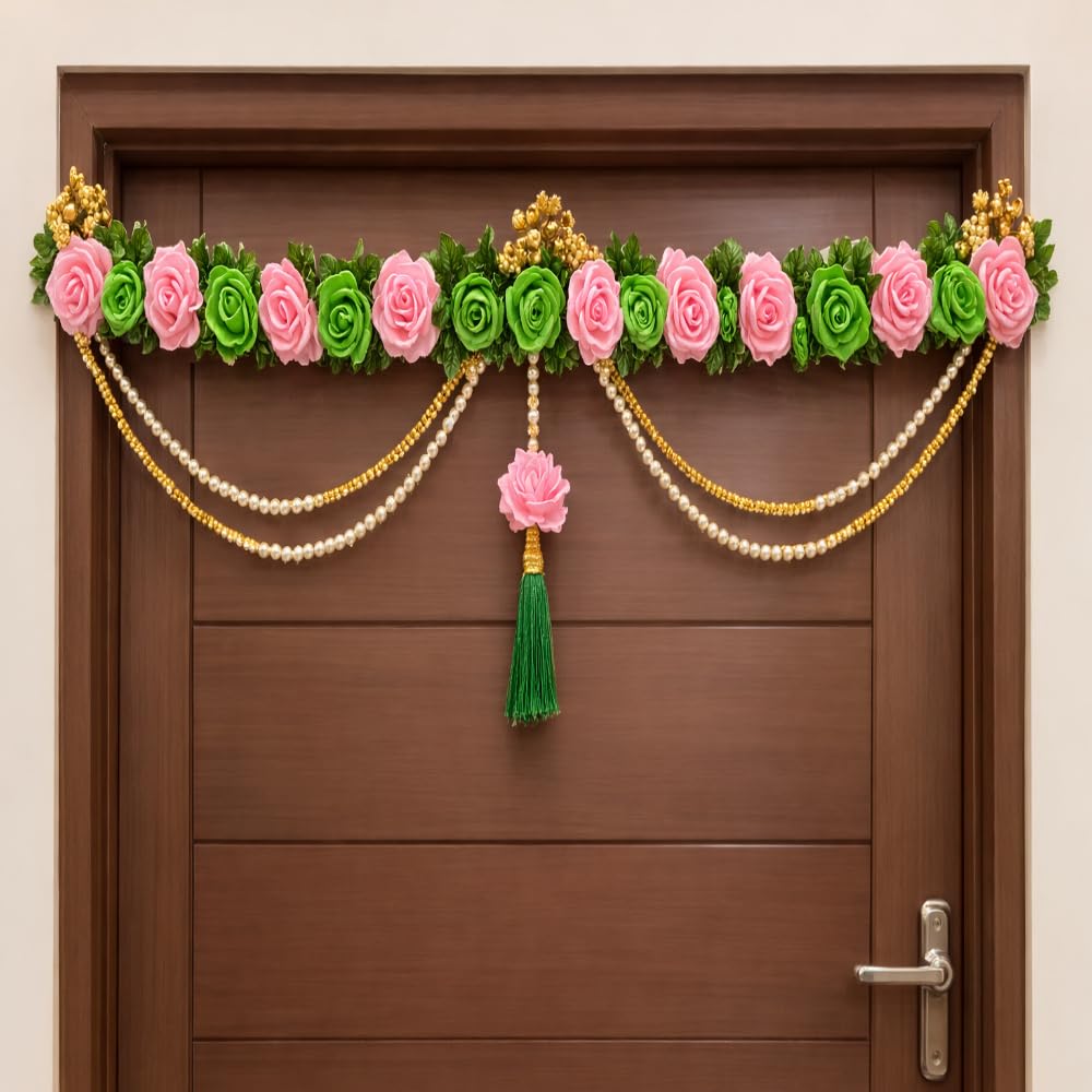 Sellplus Handmade Decorative Artificial Flower Bandhanwar | Traditional Florel Bandhanwar for Main Door Entrance and Welcoming Area (Pack of 1) (BDHW114)