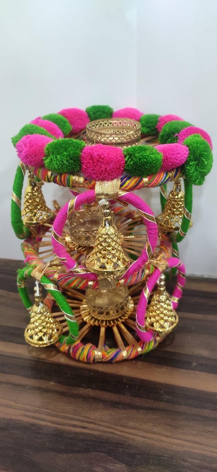 Sellplus Elegant Decorative Tealight Holder for Festival Pooja Home Decoration Wedding Living Room Mandir Decor Candle Holder(Pack of 2) (Tealight-353)