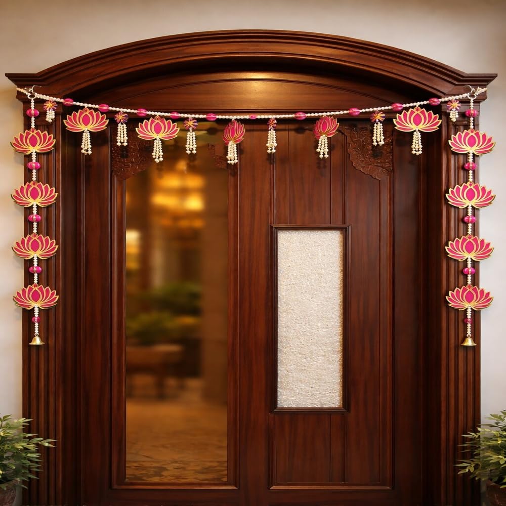 Sellplus Handmade Decorative Bandhanwar Toran Hanging Traditional Door Entrance Festival Home Decor Pooja Mandir Diwali Wedding Floral Beaded Elegant Craftsmanship Decor (BDHW127)
