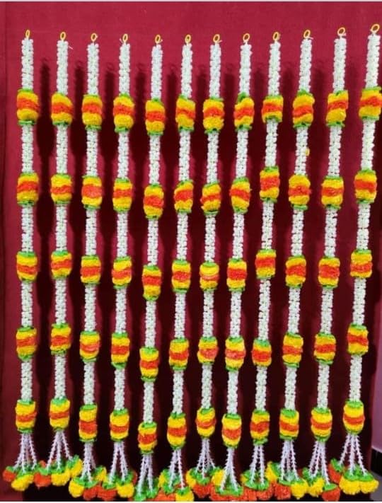 Nutts Decorative Handmade Mogra Beads Hanging for Home Decor | Traditional Artificial Flower Hanging | Toran for Home and Festival decortion (MOGRAH41)