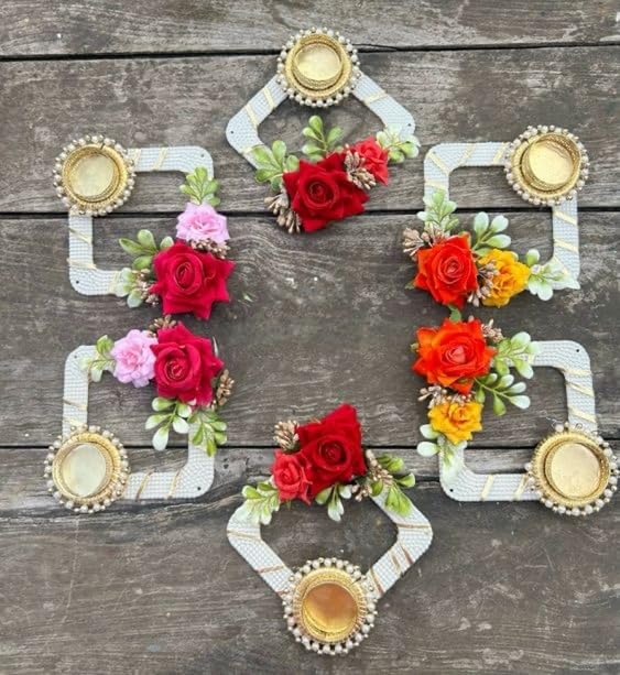 Sellplus Decorative Candle Holder Elegant Tealight Stand for Home Decor Living Room Dining Table Festival Wedding Pooja (Pack of 2) (Tealight-132)
