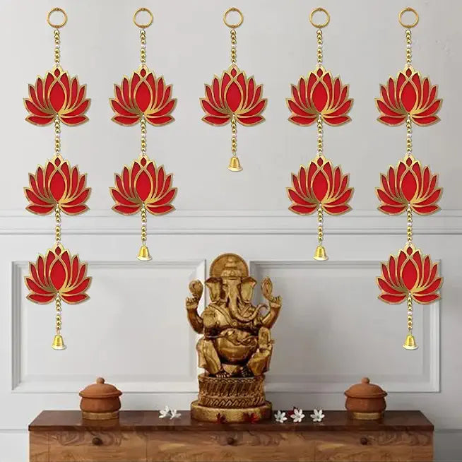 Nutts Beautiful Handmade Lotus Decor Hanging | Festival Wedding Pooja and Home Decoration | Traditional Lotus Hanging for Festival Decoration Hanging (Lotus 158)