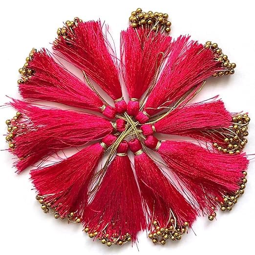 Nutts Designer Latkan for Saree Blouse Multi-Purpose Women's Ethnic Wear Latkan Tassels for Blouse | Lehenga | Suit & Dupatta Embellishment & Decoration (Pack of 10) (RM-Tassel23/8)