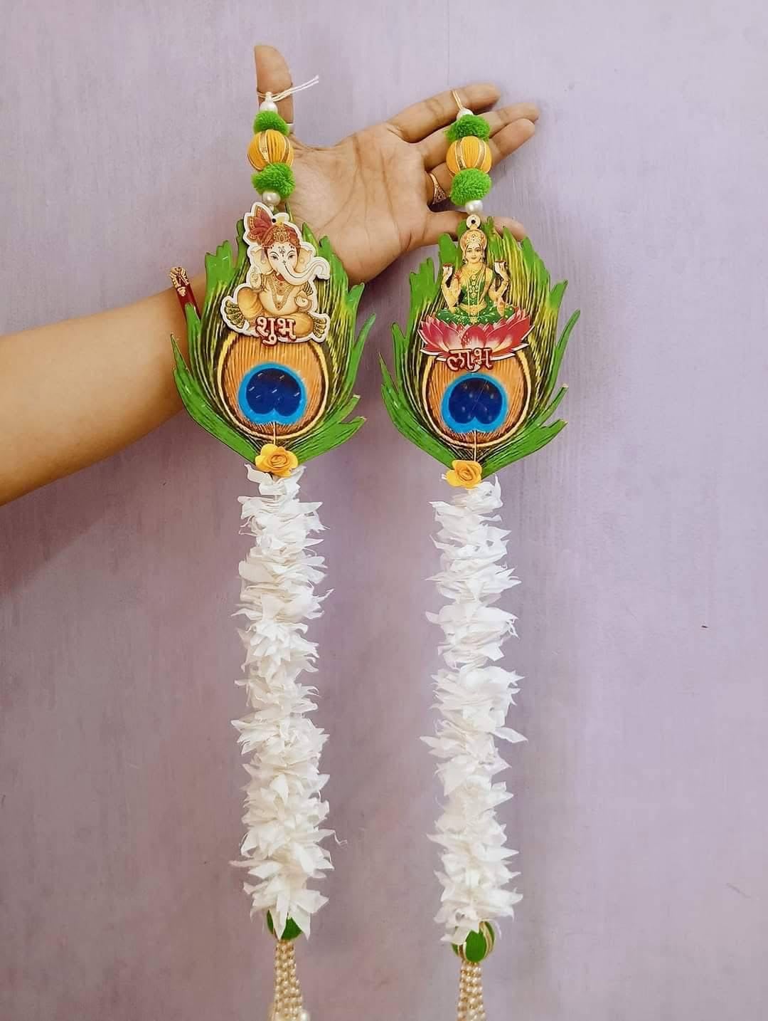 Nutts Handmade Decorative Paper Gajra Hanging | Traditional Decorative Hanging Paper Gajra for Home Entrance Decorations Hanging (PAPERG87)