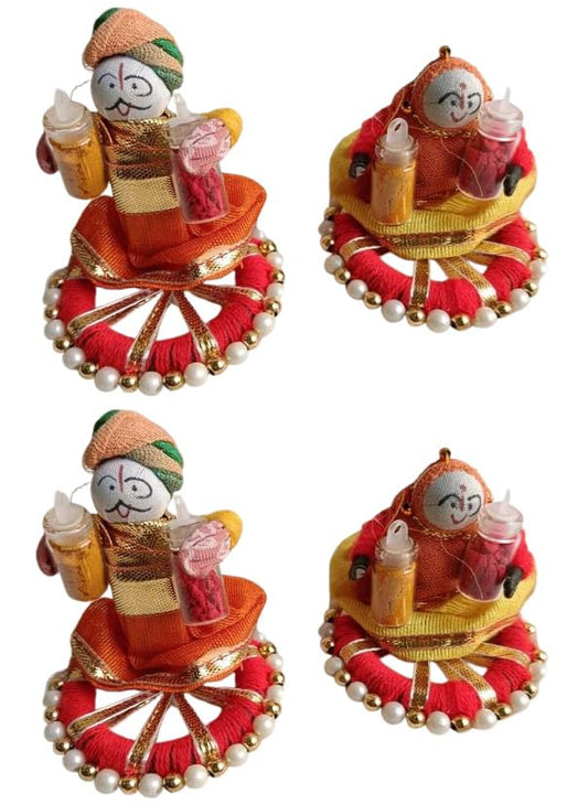 NUTTS Traditional Decorative Puppet with Decorative Holi Return Gifts for Festival Celebration (HOLIPLATE-68)