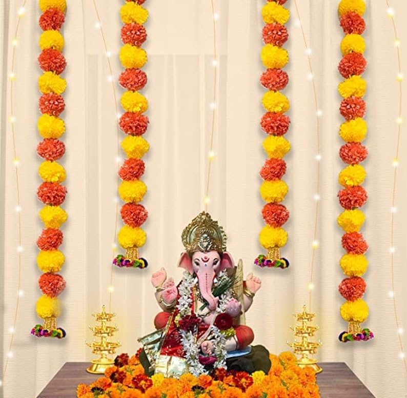 Nutts Handmade Decorative Multicolour Artificial Genda Toran| Traditiobal Pom-Pom Hanging for Main Door Entrance and Welcoming Area(PMPMT159)