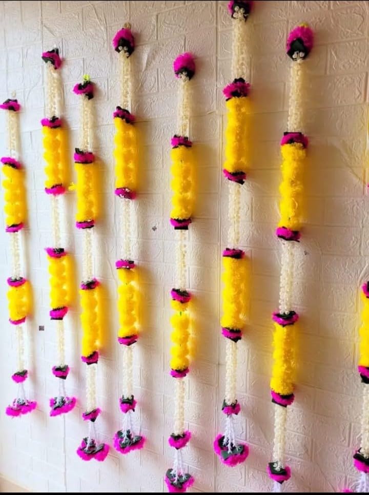 Nutts Handmade Decorative Mogra Hanging | Artificial Flower and Mogra Hanging for Decoration | Toran for Home and Festive Decor (MOGRAH21)