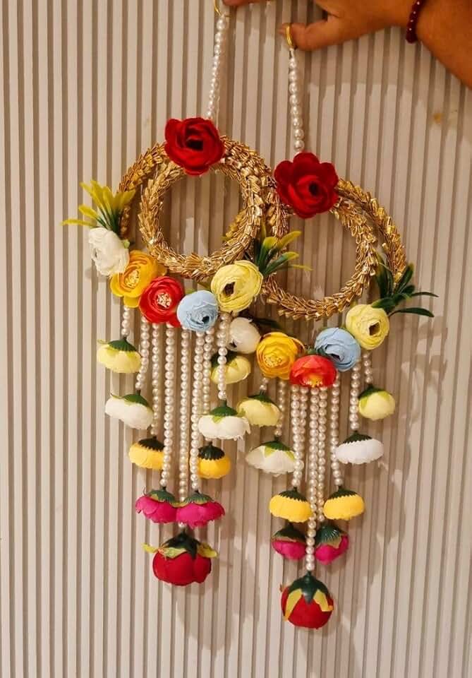 Chudi Beads Peony Hanging Perfect for Home Decoration | Ideal for Diwali Festivities | Enhance Your Space with Graceful Touches