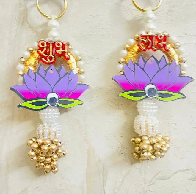 Nutts Decorative Handmade Multicolour Hanging | Traditional Shubh-Labh Hanging for Decoration | Lotus Hanging for Home Decor (Lotus56)