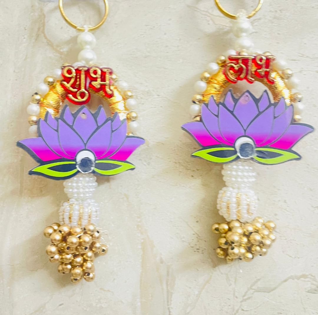 Nutts Decorative Handmade Multicolour Hanging | Traditional Shubh-Labh Hanging for Decoration | Lotus Hanging for Home Decor (Lotus56)