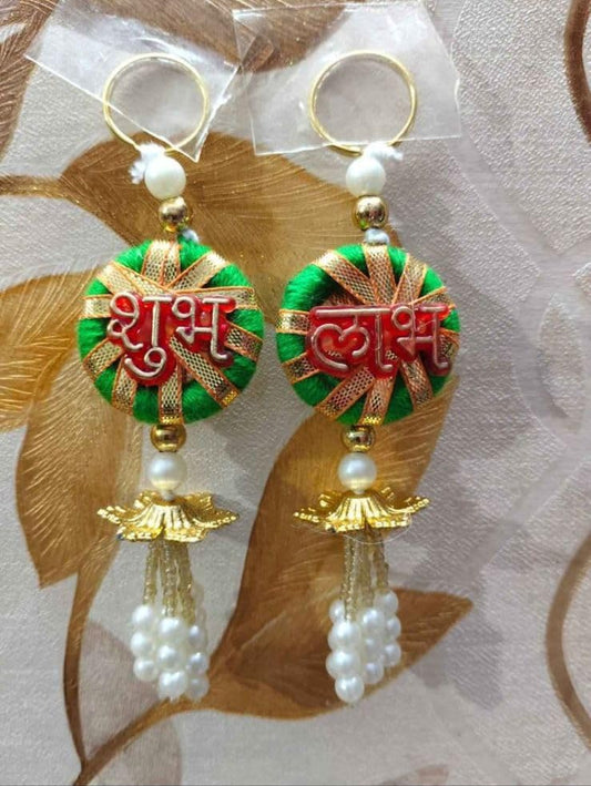 Nutts Decorative Shubh Labh Latkan Wall Hanging | Perfect For Home & Office |  Wall Hanging for Main Door | Enhance Your Space with Graceful Touches (SMALL429-1) (Set Of 1)