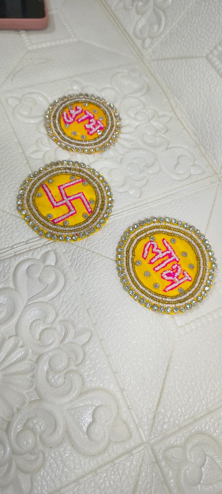 Nutts Handcrafted Beaded Patches | Decorative Craft Embroidery Applique for Clothes Sarees Kurti & Dress (Pack of 4) (RM-Patch27)