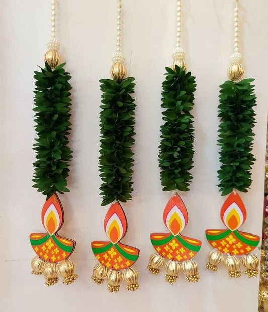 Nutts Handmade Paper Gajra Hanging Decorative | Traditonal Multicolor White Paper Gajra Wall Hanging for Home Decorations Hanging (PAPERG85-1)
