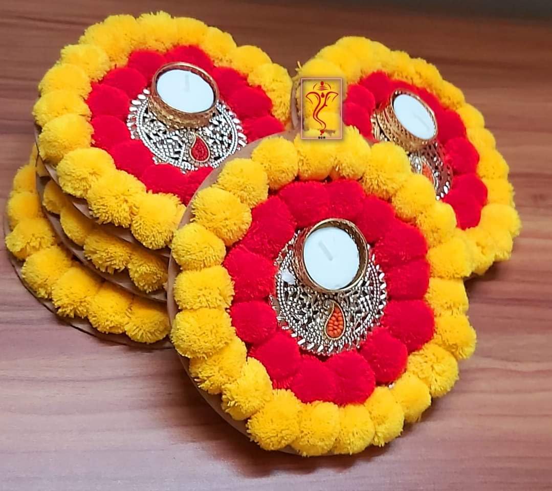 Sellplus Elegant Decorative Tealight Holder for Festival Pooja Home Decoration Wedding Mandir Decor Reusable Candle Holder(Pack of 1) (Tealight-264)