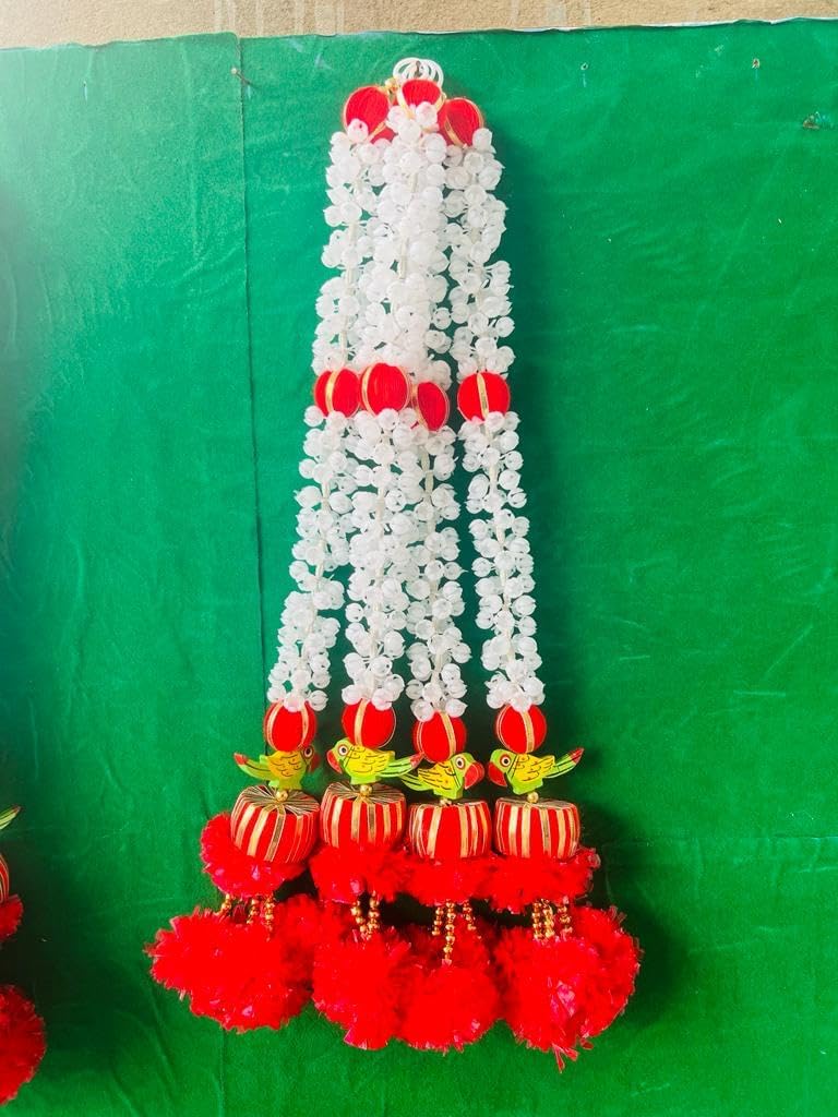 Nutts Decorative Handmade Mogra Beads Hanging for Home Decor | Traditional Artificial Flower Hanging | Toran for Home and Festival decortion (MOGRAH48)