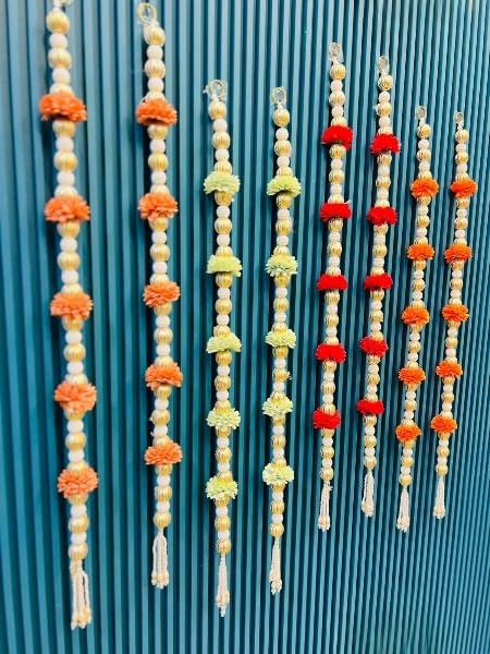 Nutts Decorative Handmade Flower Hanging | Multicolour Artificial Flower Hanging for Festival Decoration | Florel Beads Toran for Home Decor (FlowerH09)