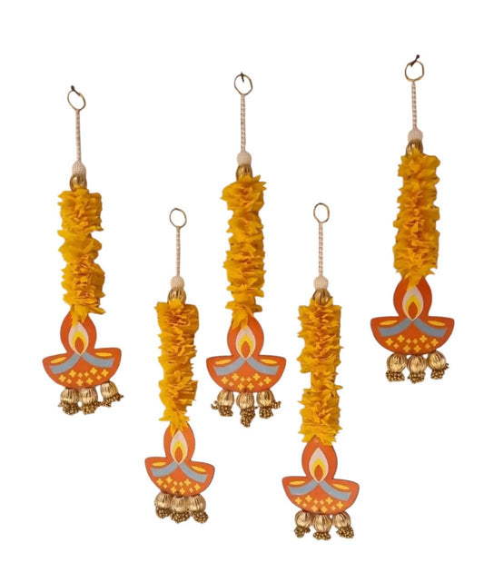 Nutts Handmade Paper Gajra Hanging Decorative | Traditonal Multicolor White Paper Gajra Wall Hanging for Home Decorations Hanging (PAPERG85-2)