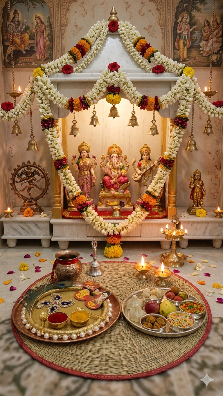 Nutts Decorative Traditional Pooja Festival Prayer with Elegant Design for Daily Worship Temple Home Celebration Spiritual Ritual Use(Pack Of 1) (PoojaP04)