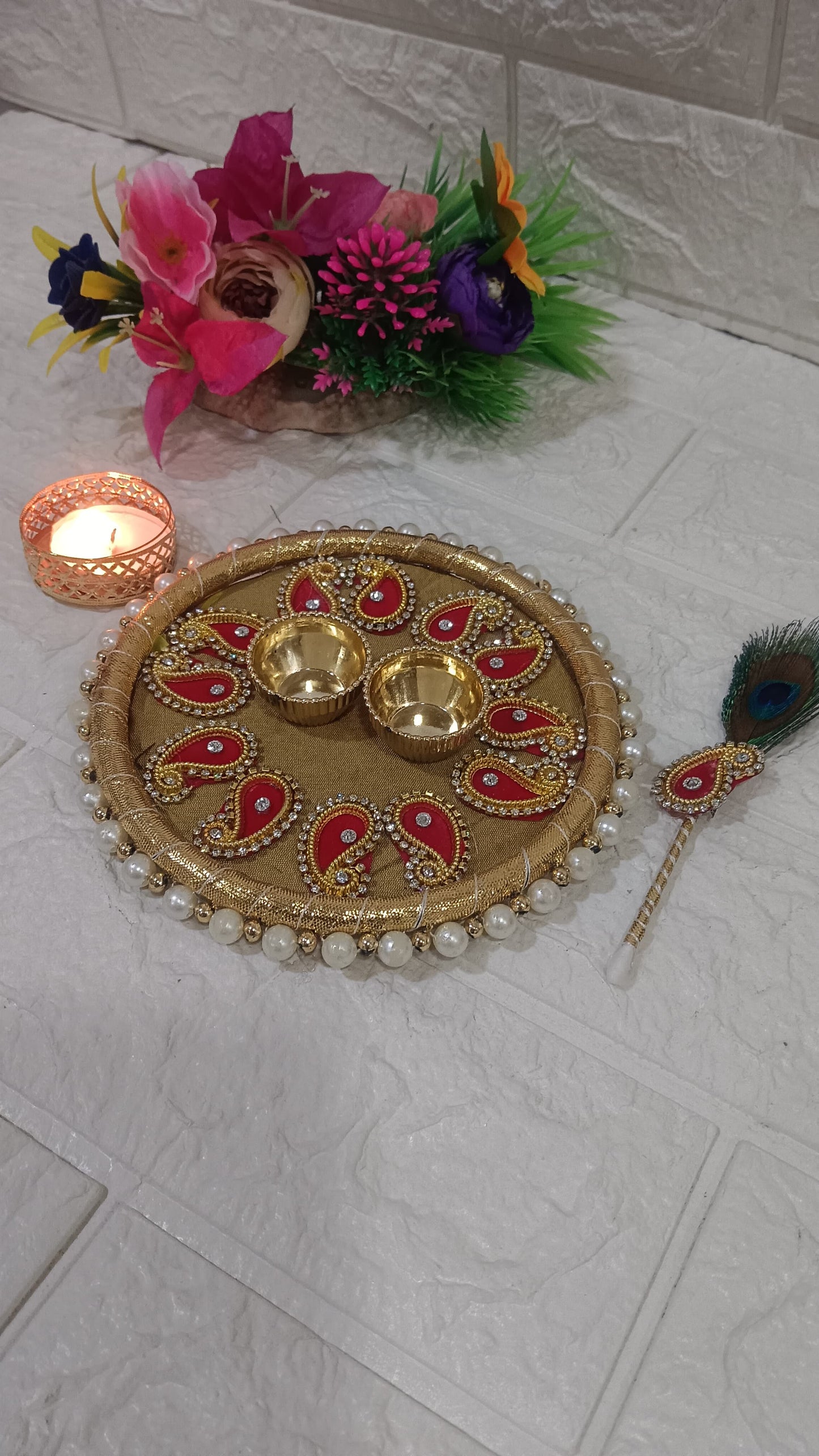 Nutts Decorative Traditional Pooja Festival Prayer with Elegant Design for Daily Worship Temple Home Celebration Spiritual Ritual Use(Pack Of 1) (PoojaP07)