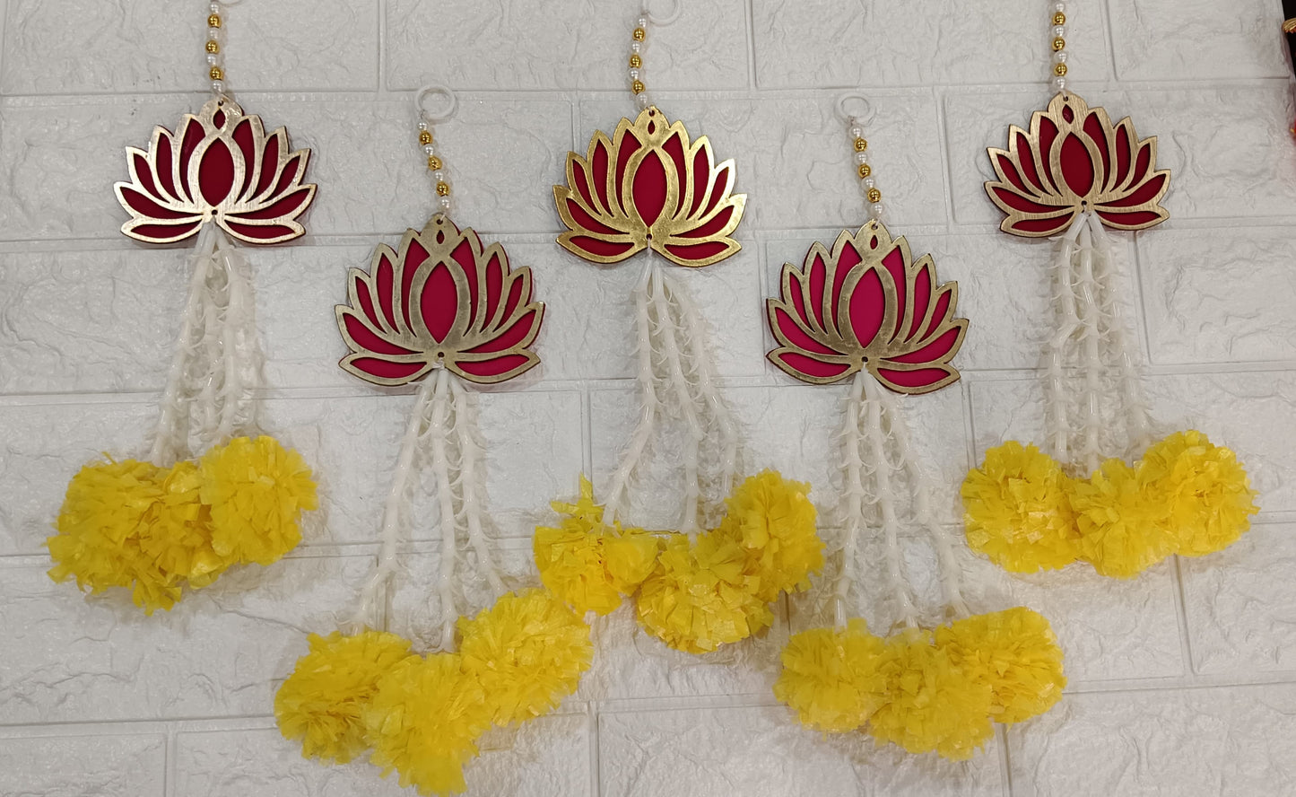 Nutts Lotus Hanging Ideal For Home Temple Decoration Adds Divine Touch To Mandir And Pooja Room Enhances Spiritual Ambiance With Beautiful Lotus Design