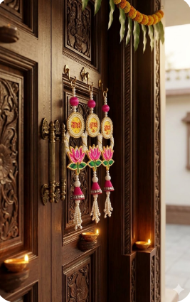 Nutts Handmade Hanging for Home Decorative Wall Hanging | Diwali Festival Pooja Room Entrance Door Pack of 2 (Small186)