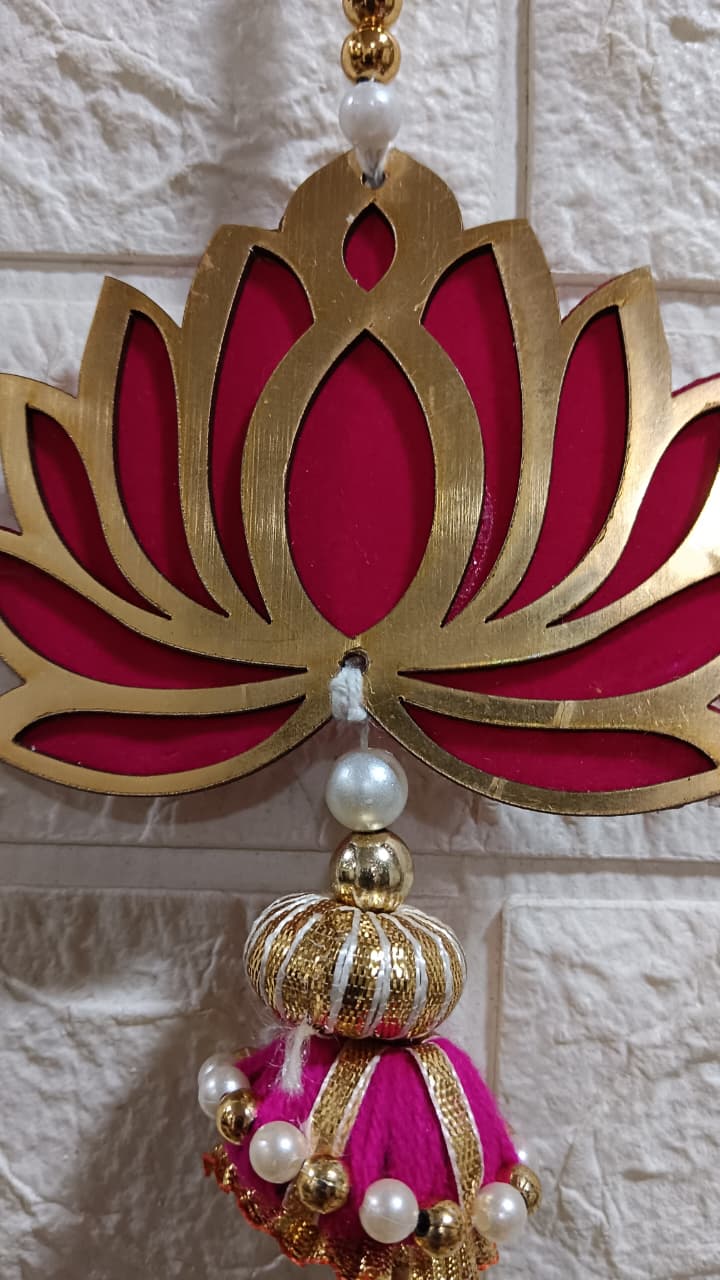 Nutts Lotus Hanging Artistic Wall Decor For Mandir And Interior Home Styling