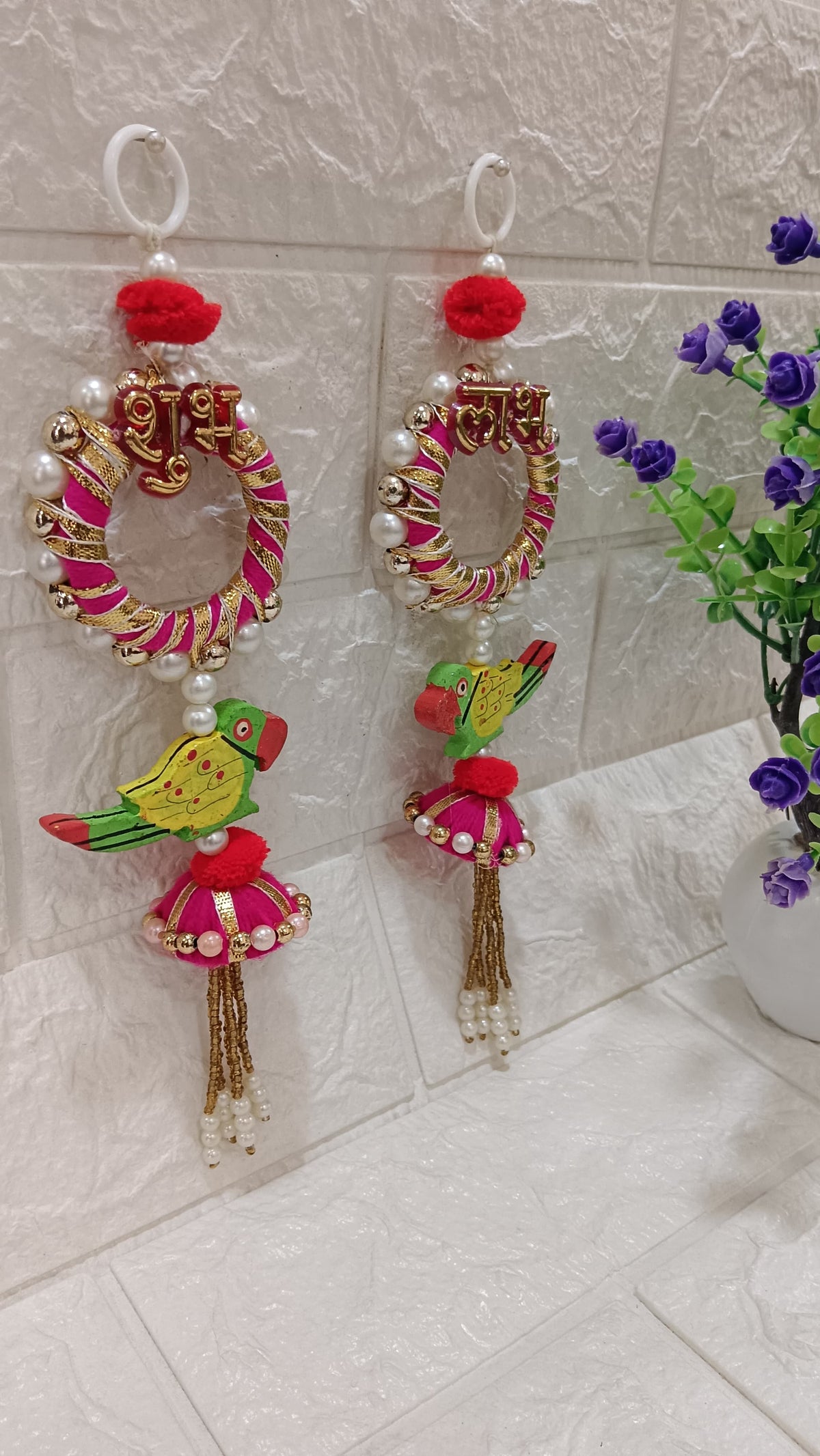 Decorative Hanging Perfect for Home Decoration | Ideal for Diwali Festivities | Enhance Your Space with Graceful Touches (Pack of-2) (SMALL134)