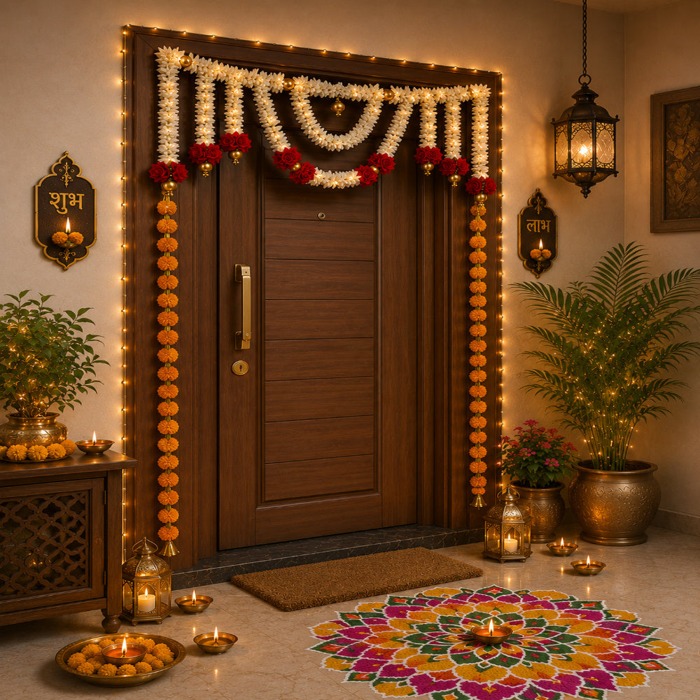 Nutts Floral Decorative Bandhanwar Toran for Traditional Home Decor