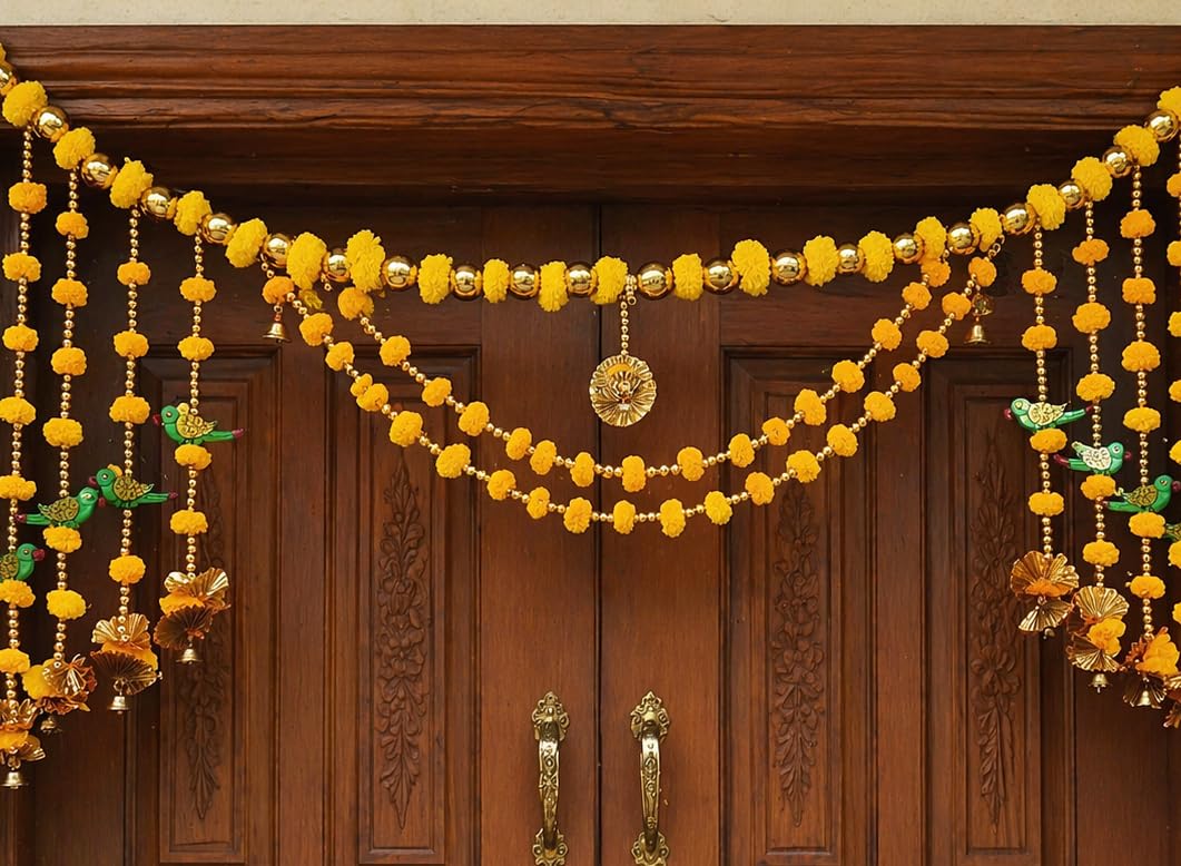 Sellplus Handmade Bandhanwar Decorative | Handcrafted Decorative Bandhanwar Toran for Door Entrance Wall Temple Decor (Pack of 1) (BDHW434)