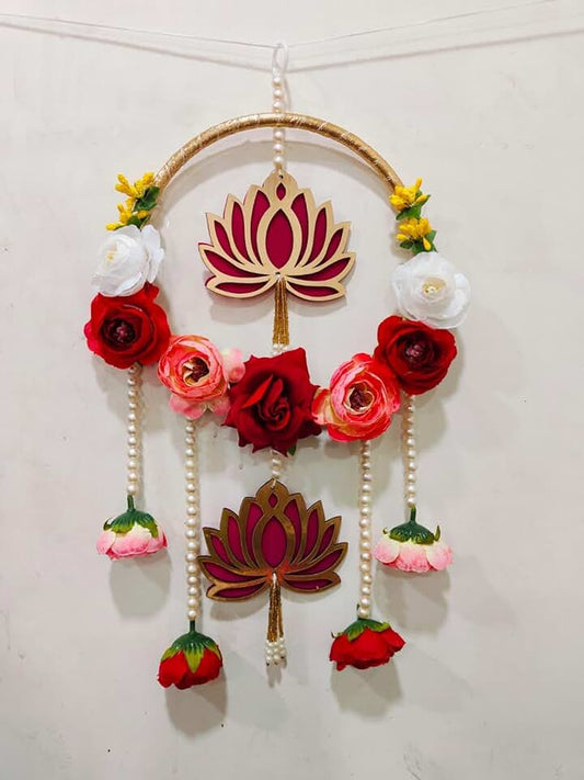 Peony Flower & Cardboard Lotus Latkan & Moti Chudi Hanging, for Diwali Decoration, Home Decoration and All Festival Decor (2)
