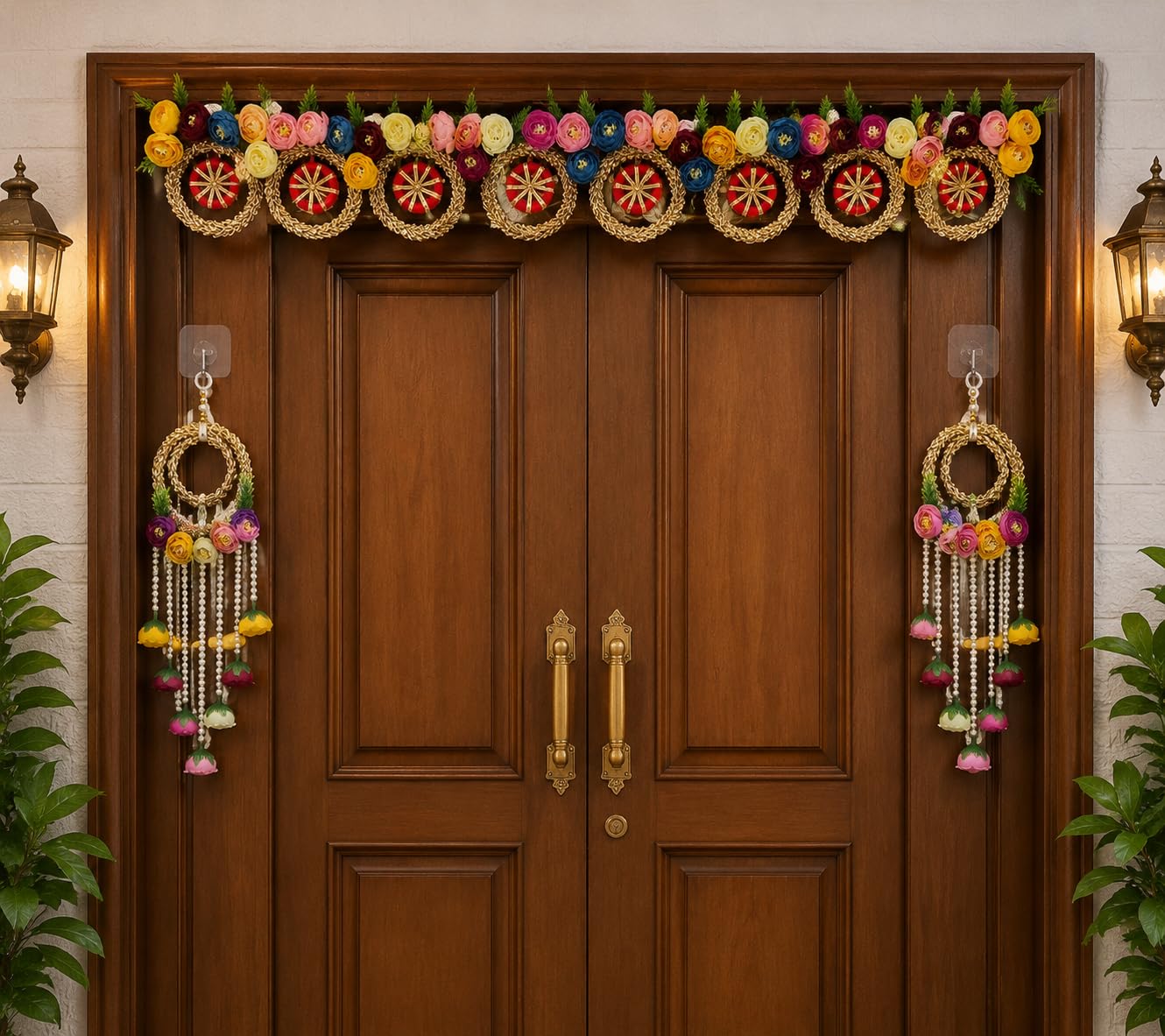 Sellplus Handmade Bandhanwar Toran Decorative | Festive Bandhanwar Toran Door Hanging for Diwali Ganesh Chaturthi Navratri Decoration (Pack of 1) (BDHW31)