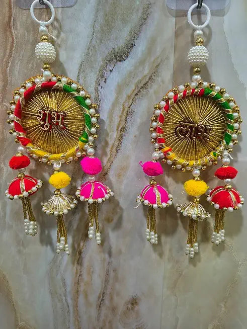Nutts Traditional Handmade Decorative Home Wall Hanging for Elegant Decor Home Pooja Room and Hanging Decoration Pack of 2 (Small200)