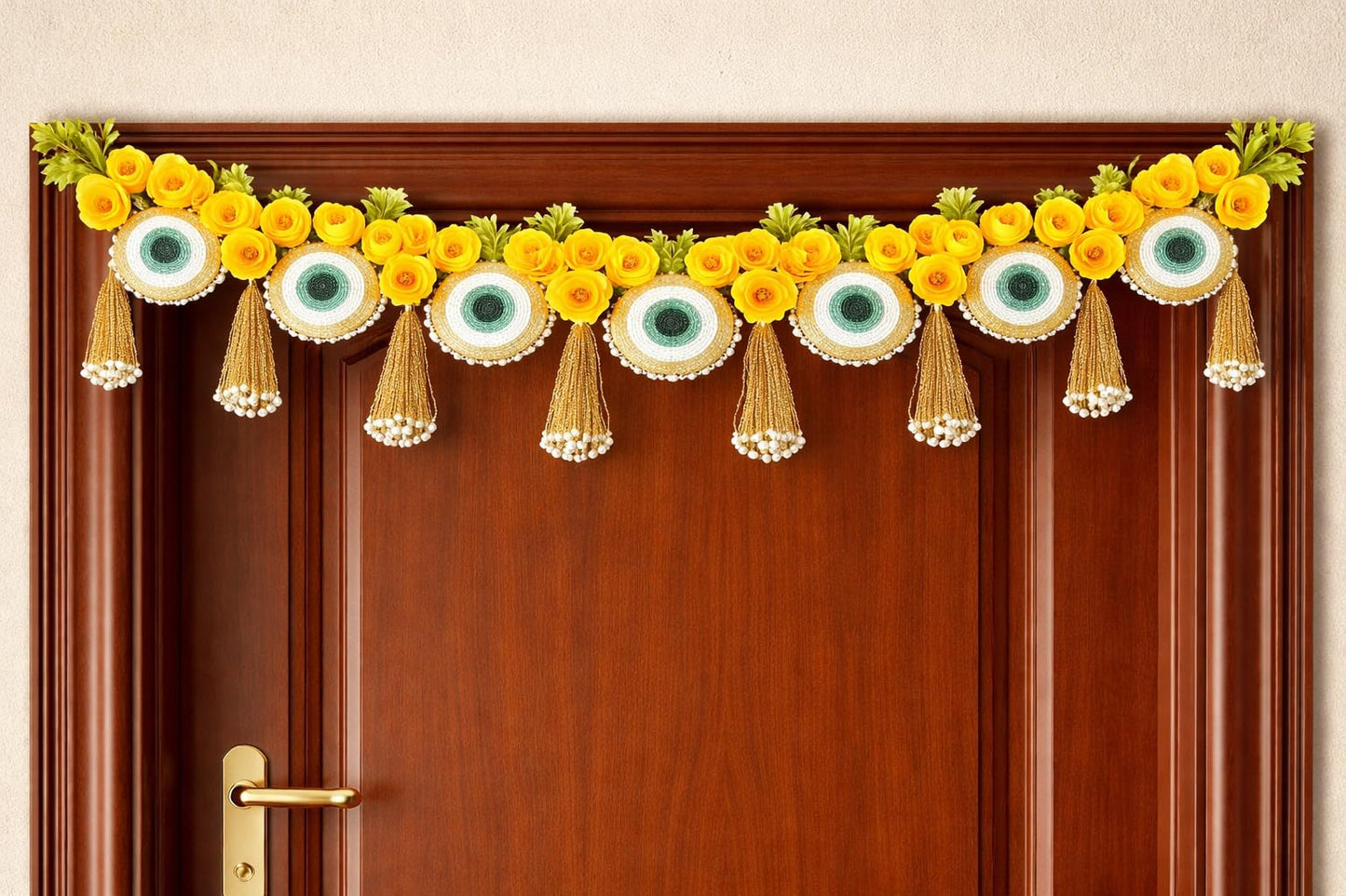 Sellplus Handmade Bandhanwar Decorations | Premium Style Decorative Bandhanwar Toran Hanging for Diwali Ganesh Chaturthi and Housewarming Decoration (Pack of 1) (BDHW305)