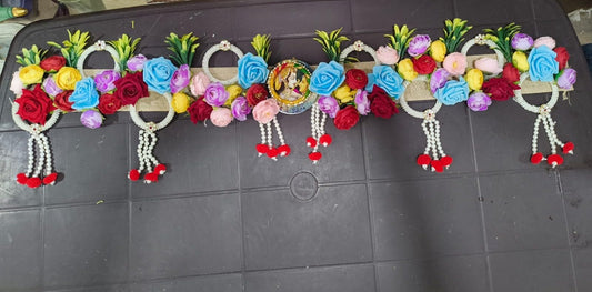 Sellplus Handmade Bandhanwar Toran Artificial Floral Decorative | Decorative Bandhanwar Toran Hanging | Door Wall Mandir Wedding and Housewarming Decoration (Pack of 1) (BDHW227)