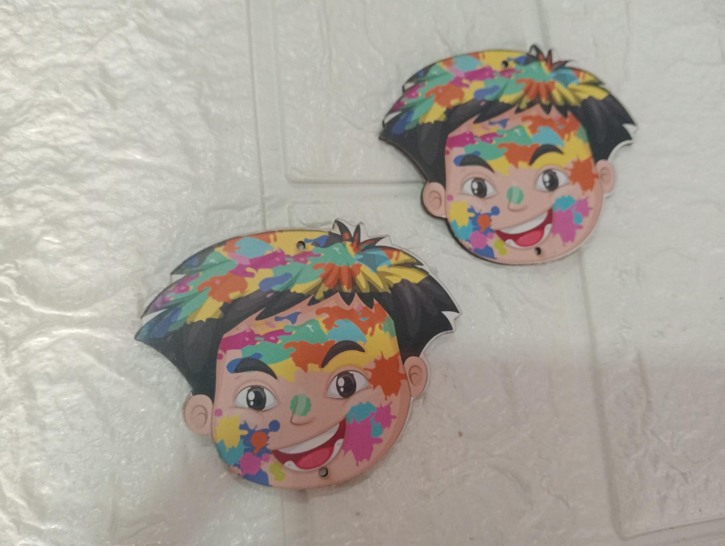 Nutts Theme Holi MDF Cutouts for Holi Decoration DIY Art Craft Wall Decor and Festival Decoration (Pack of 4) (RM-HM13)