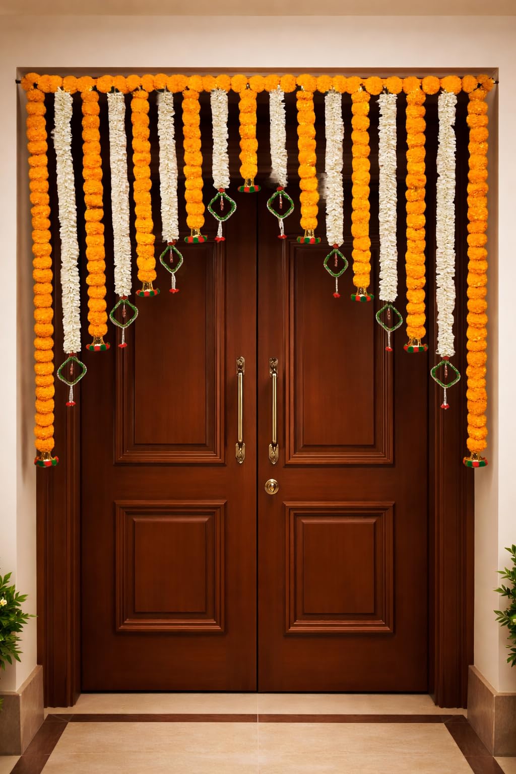 Sellplus Traditional Handmade Genda Bandhanwar Door Hanging Festival Decoration Toran for Home Temple Entrance Wedding Diwali Pooja Decorative (BDHW173)