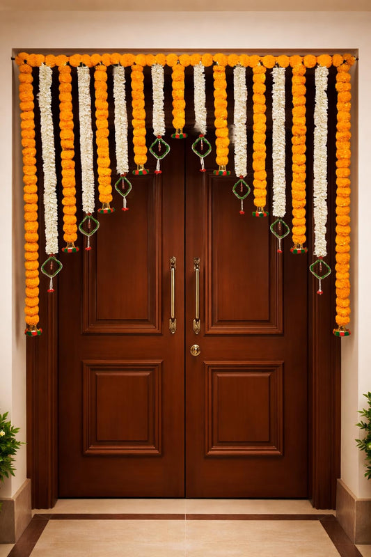 Sellplus Traditional Handmade Genda Bandhanwar Door Hanging Festival Decoration Toran for Home Temple Entrance Wedding Diwali Pooja Decorative (BDHW173)