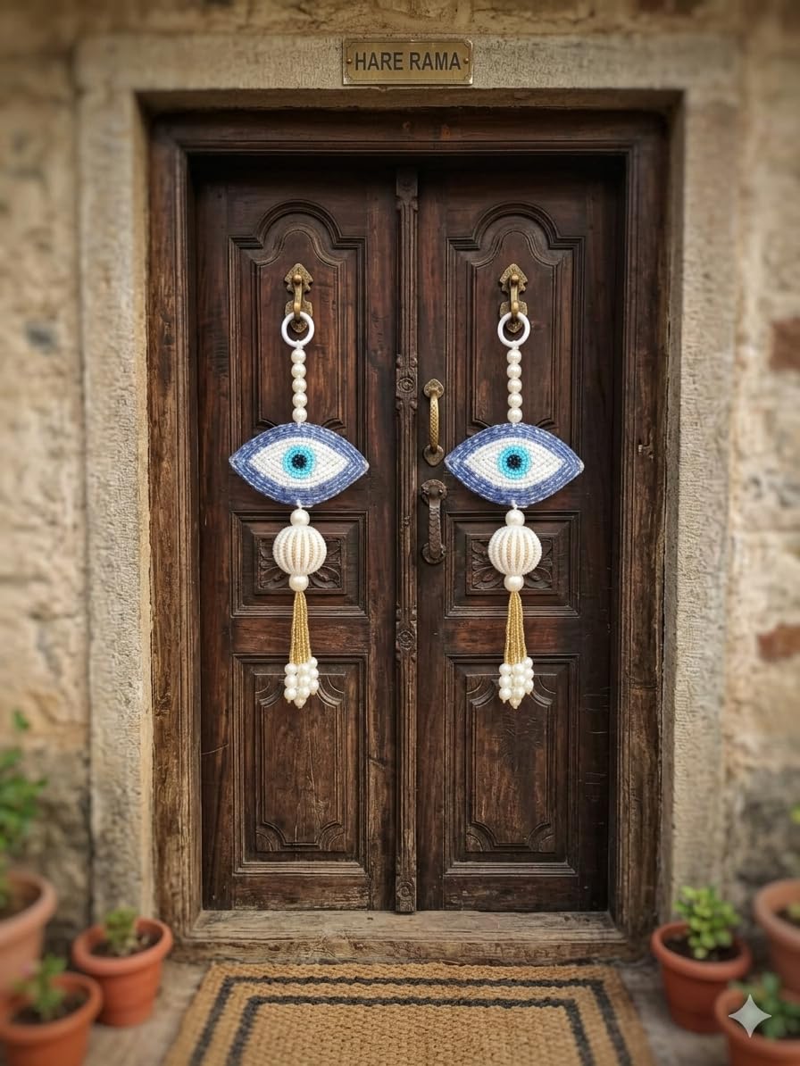 Nutts Handmade Decorative Multicolour Hanging | Traditional Lotus Hanging | Mogra Paper Gajra Hangng (EvilEyeH-20)