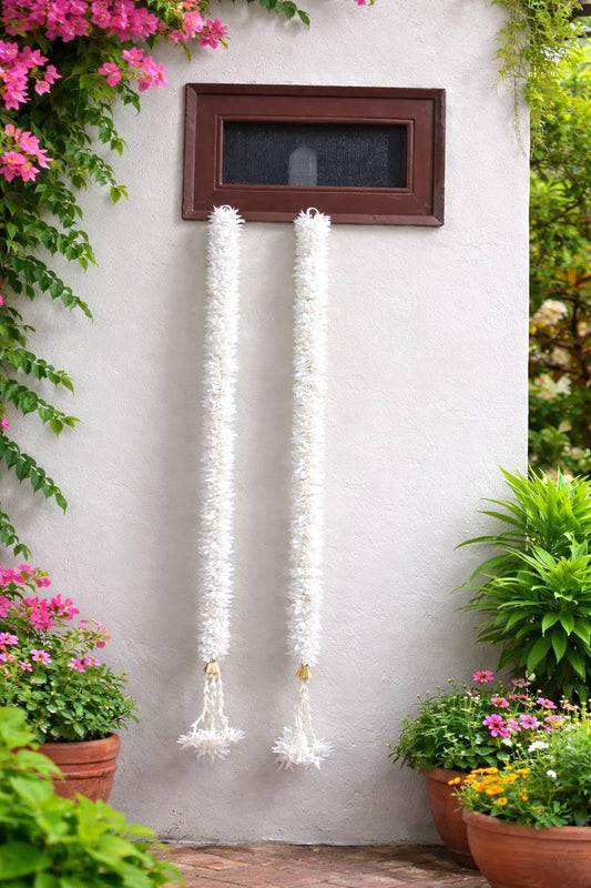 Nutts Handmade Decorative Paper Gajra Hanging | Traditional Floral Paper Gajra Hanging for Door Wall Mandir Festival Home Entrance Hanging Decorations Pack of 2 (PAPERG73)