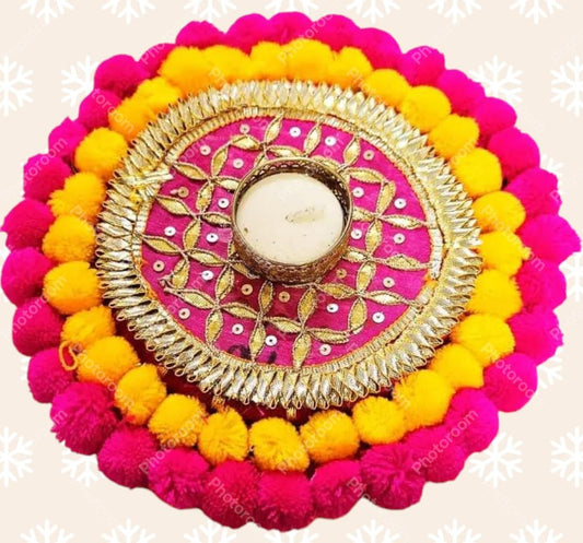 Sellplus Elegant Decorative Tealight Holder for Festival Pooja Home Decoration Wedding Mandir Decor Reusable Candle Holder(Pack of 1) (Tealight-395)