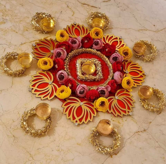 Beautiful Lotus Peony Tea Light Holders Ideal for Home and Temple Decoration | Perfect for Diwali and Festive Occasions |