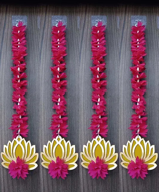 Nutts Handmade Decorative Multicolor Paper Gajra Hanging | Traditional Hanging Paper Gajra Decorative Floral Garland for Festive Home Decor Pack of 2 (PAPERG52)