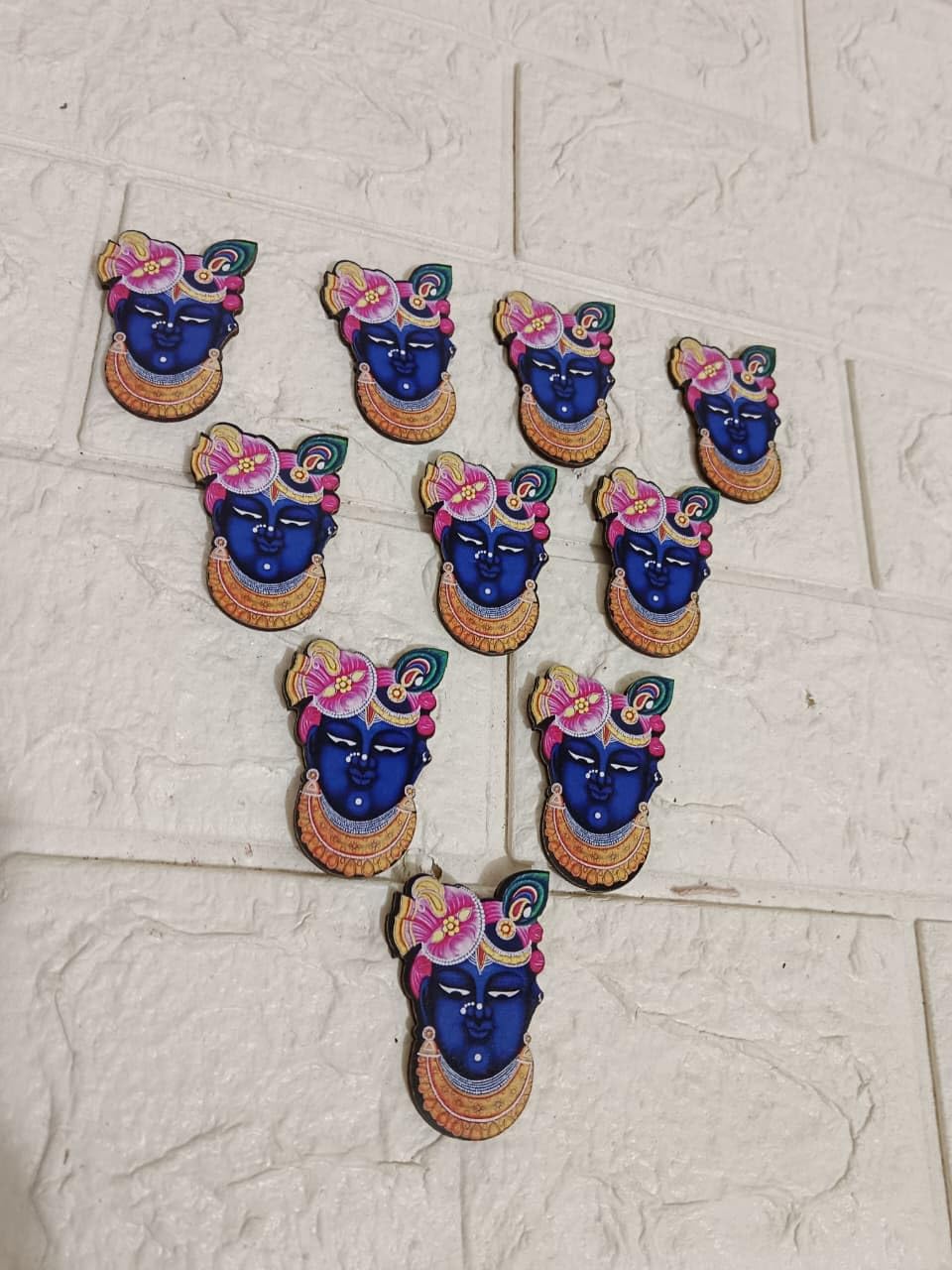 Nutts Wooden MDF Idols for Diwali & Pooja Decor Wooden MDF Idols Diwali Navratri & Pooja Decoration | Home Decor for Positivity (Pack of 10) (RM-MDFG03 Small)
