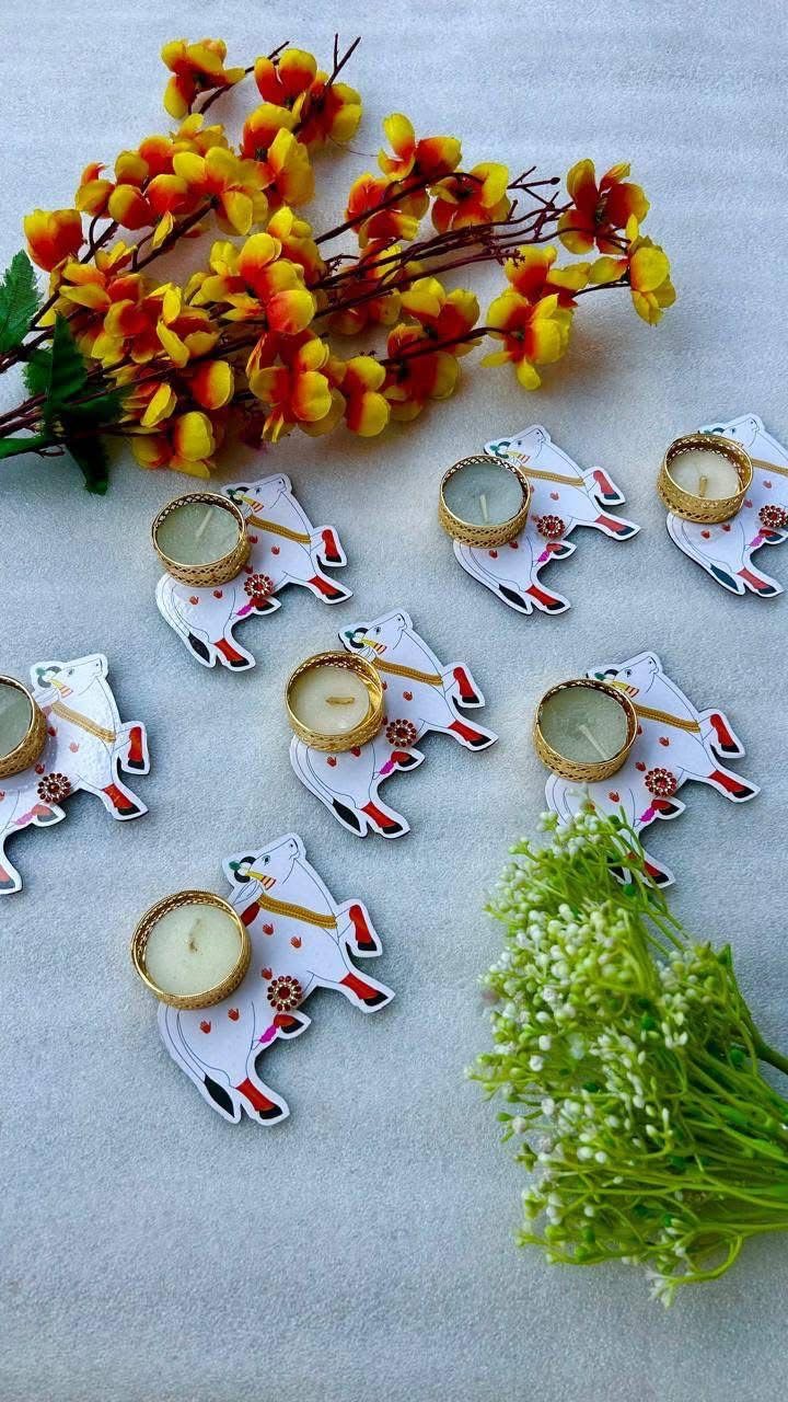 Sellplus Decorative Tealight Holder | Decoration for Home | Office | Diwali | Pooja | Diwali & All Special Festival Decor (Design 21) (Pack of 4)(Tealight-242)
