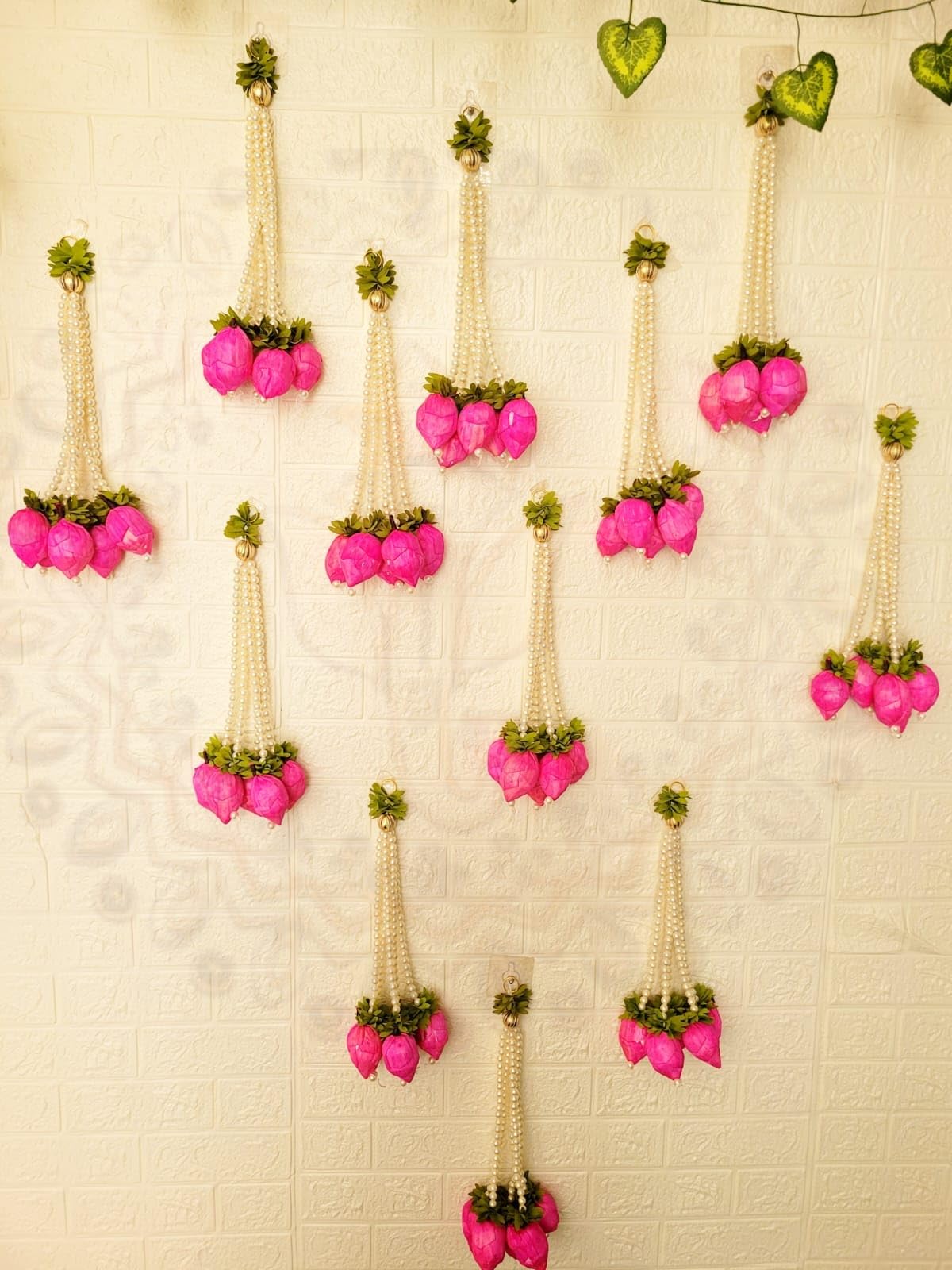 Nutts Handmade Decorative Paper Gajra Hanging | Traditional Floral Paper Gajra Hanging for Door Wall Mandir Festival Home Entrance Hanging Decorations (PAPERG72)
